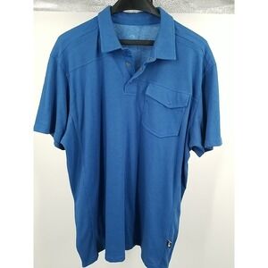 The North Face Mens Polo Shirt Blue Short Sleeve Size XL Snap Button